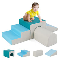 4-Piece Climb and Crawl Foam Block Play Set for Infant Baby