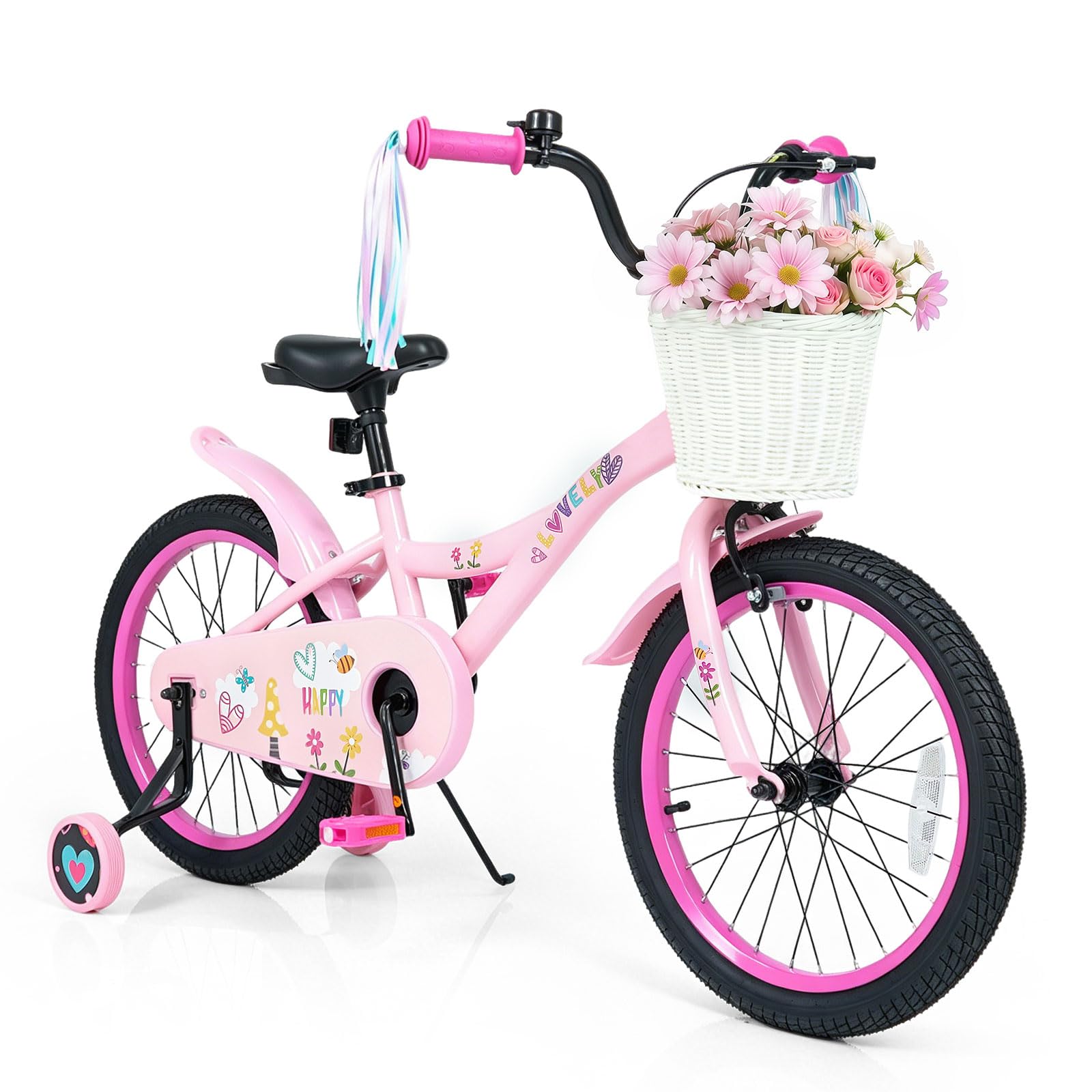 Kids Bike, 14 16 18 Inch Sweet Heart Theme Girls Bicycle