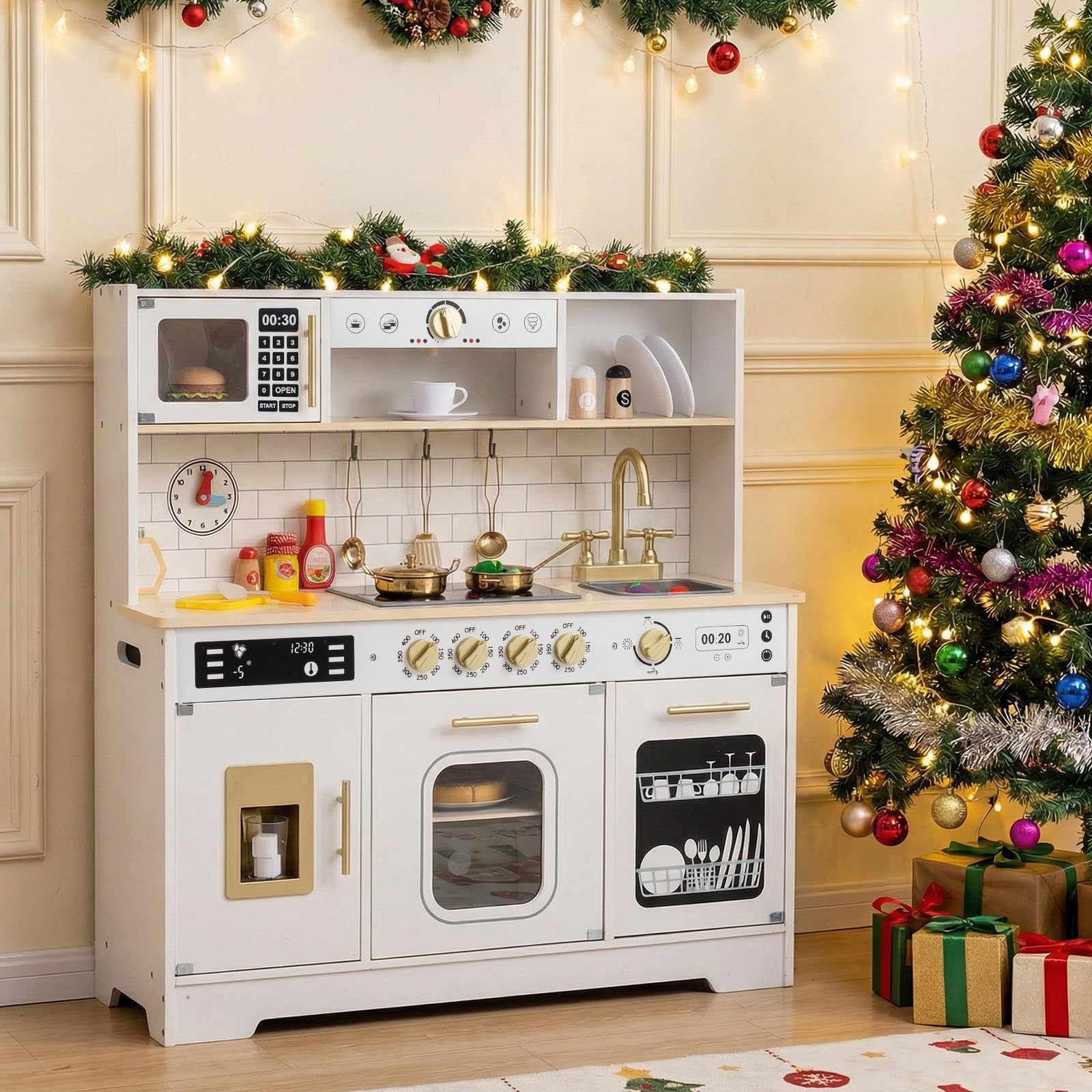 Play Kitchen for Kids with Realistic Lights and Sounds