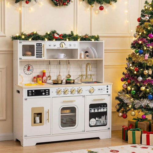 Play Kitchen for Kids with Realistic Lights and Sounds