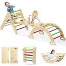 Pikler Triangle Set 7 in 1 Climbing Toys for Toddlers 1-3 Inside Foldable Wood Montessori Jungle Gym