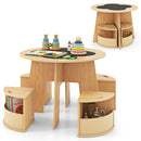 INFANS Toddler Table and Chair Set with 4 Storage Stools