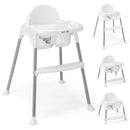 4-in-1 Convertible Baby High Chair with Removable Double Tray