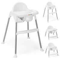 4-in-1 Convertible Baby High Chair with Removable Double Tray