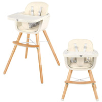3-in-1 Wooden High Chair/Booster/Chair with Removable Tray