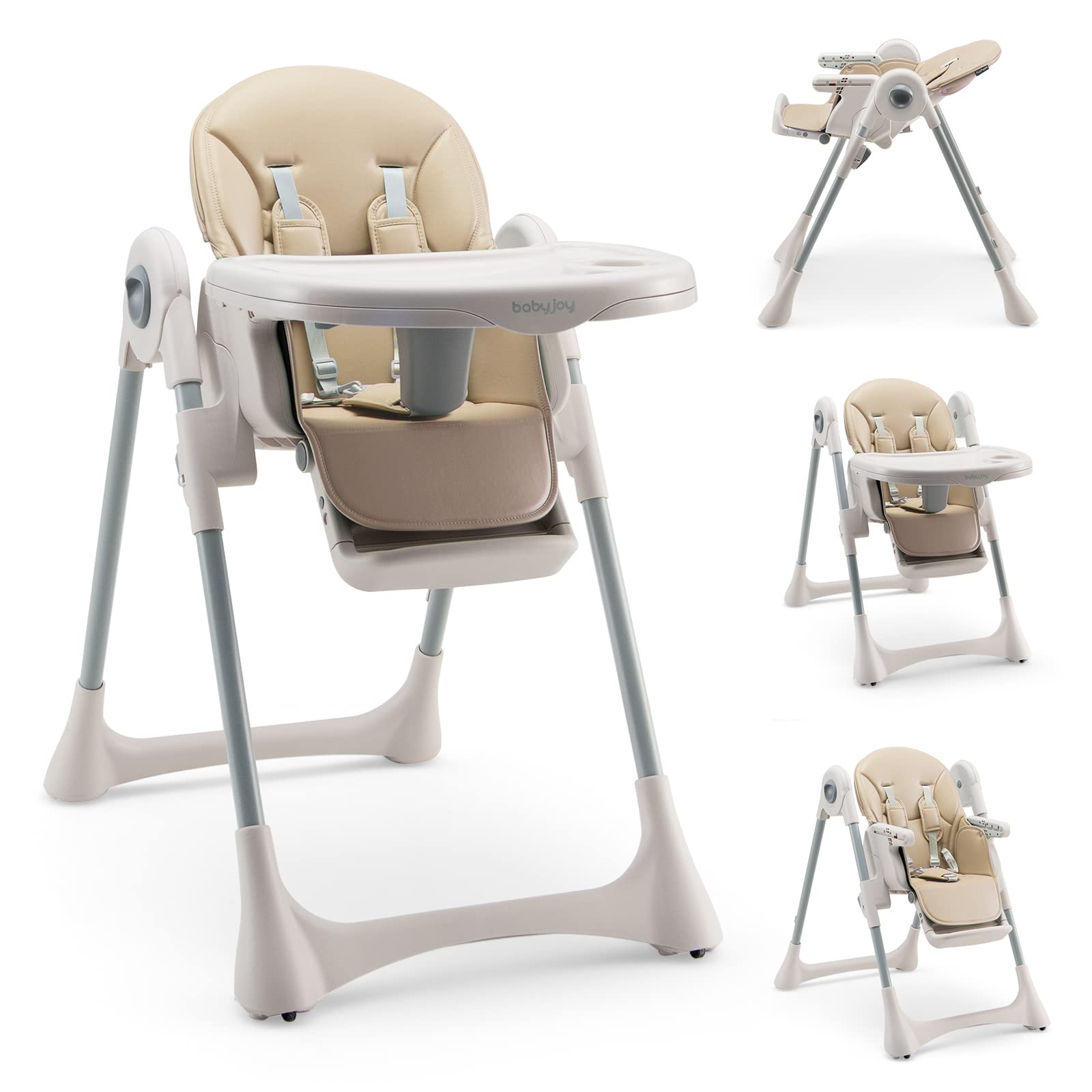 3-In-1 Baby High Chair, Kids Dining Highchair with Reclining Seat