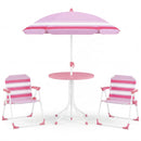 Kids Picnic Table, Outdoor Toddler Patio Furniture Set with 2 Folding Chairs Adjustable Foldable Umbrella