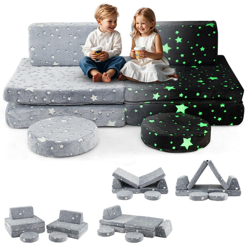 Modular Kids Play Couch, 6 PCS Toddler Creative Sectional Fort Building Sofa