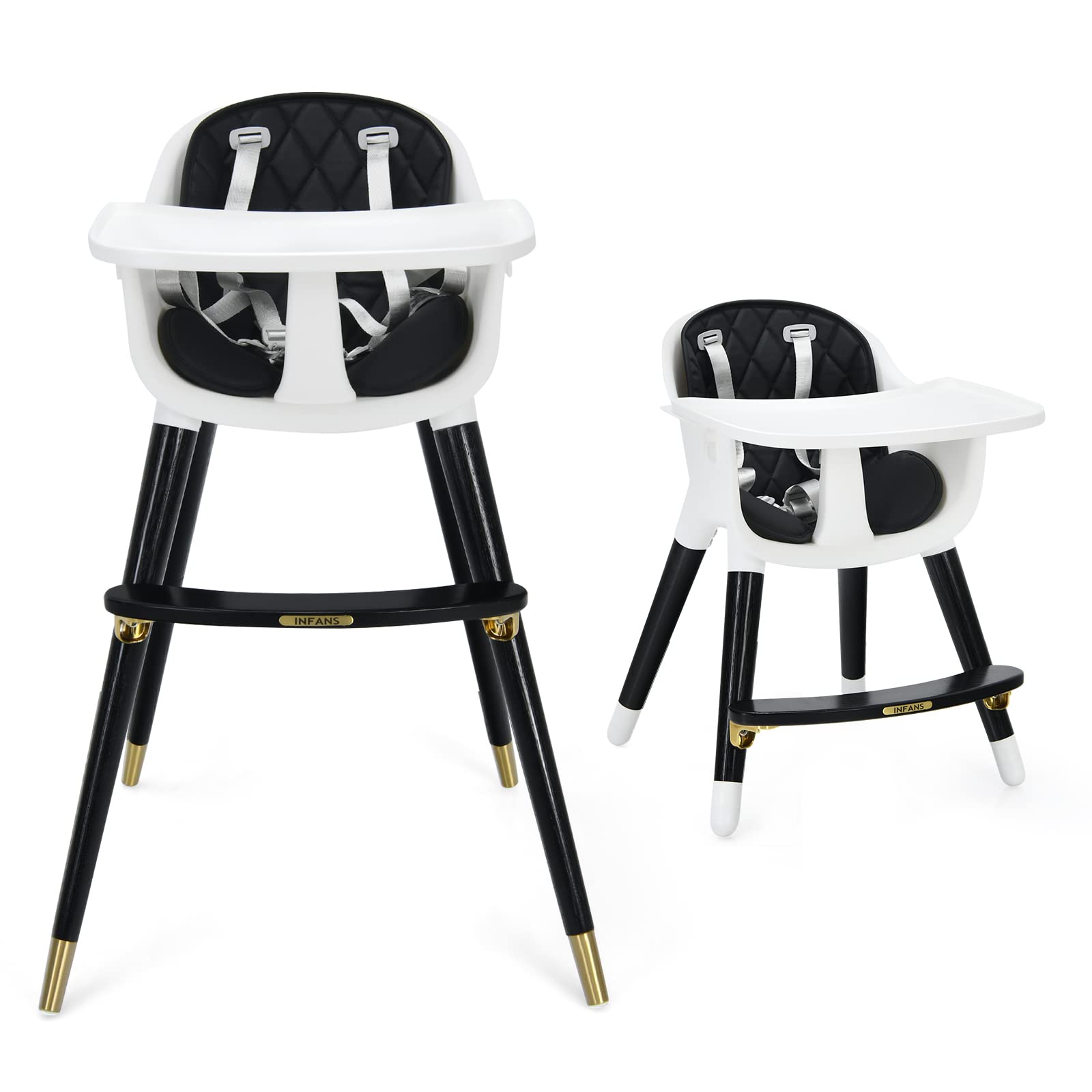3 in 1 Convertible Baby Highchair Up and Down Highchairs for Toddlers