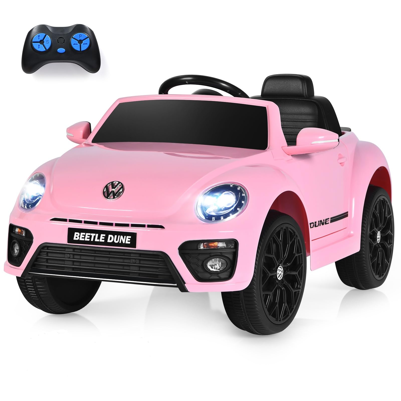 HONEY JOY 12V Volkswagen Beetle Kids Electric Ride On Car Ride-On Vehicle Toy
