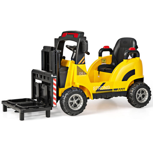 Kids Electric Ride-On Car, 12V Electric Forklift with Remote Control & Gear Switches, Liftable Fork & Pallet