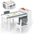 INFANS Kids Table and Chair Set, Toddler Art Craft Play Wood Activity Desk with 2 Chairs