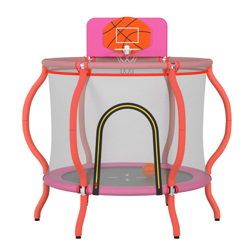 48" Trampoline for Kids, Indoor Outdoor Toddler Trampoline with Safety Enclosure Net