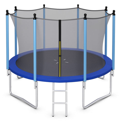 Trampoline for Kids Adults, 12FT 14FT Big Rebounder w/Step Ladder, Reinforced Galvanized Steel Frame