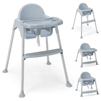 4-in-1 Convertible Baby High Chair with Removable Double Tray