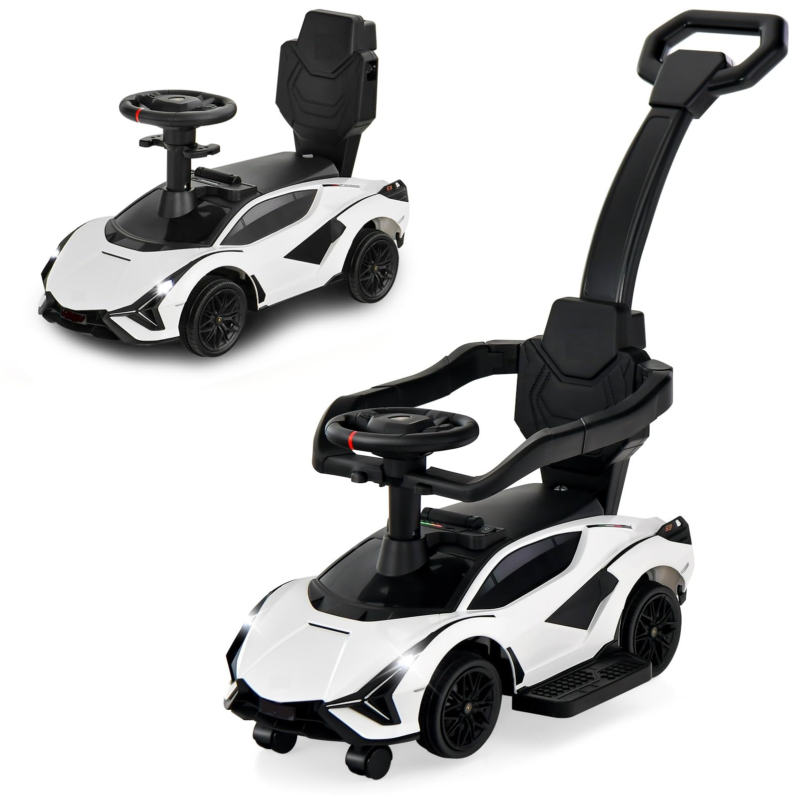 Licensed Lamborghini SIAN Ride on Push Car, 3 in 1 Baby Sliding