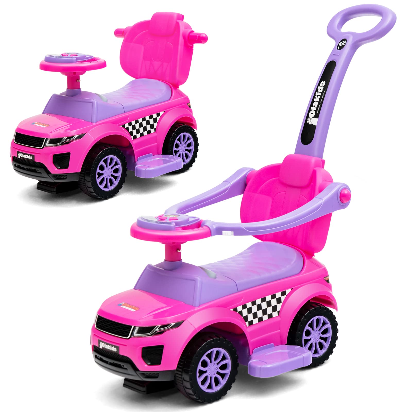 4 in 1 Ride on Push Car, Toddlers Sliding Walking