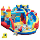 Nautical Themed Bounce House Water Park with Slide, Splash Pool, Climbing Wall, Water Gun, Outdoor Jumping Castle with Hose, Carry Bag, Repairing Kit, Stakes