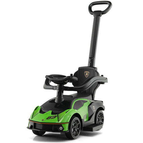 Lamborghini Licensed Push Cars for Toddlers 1-3, 3 in 1 Stroller Sliding Walking Car w/Handle