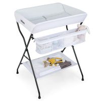 INFANS Baby Portable Changing Table Infant Diaper Station with Storage Basket & Shelf