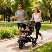 INFANS Jogging Stroller, Foldable Jogger with Air-Filled Tires Shock Absorbing Suspension