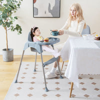 4-in-1 Convertible Baby High Chair with Removable Double Tray