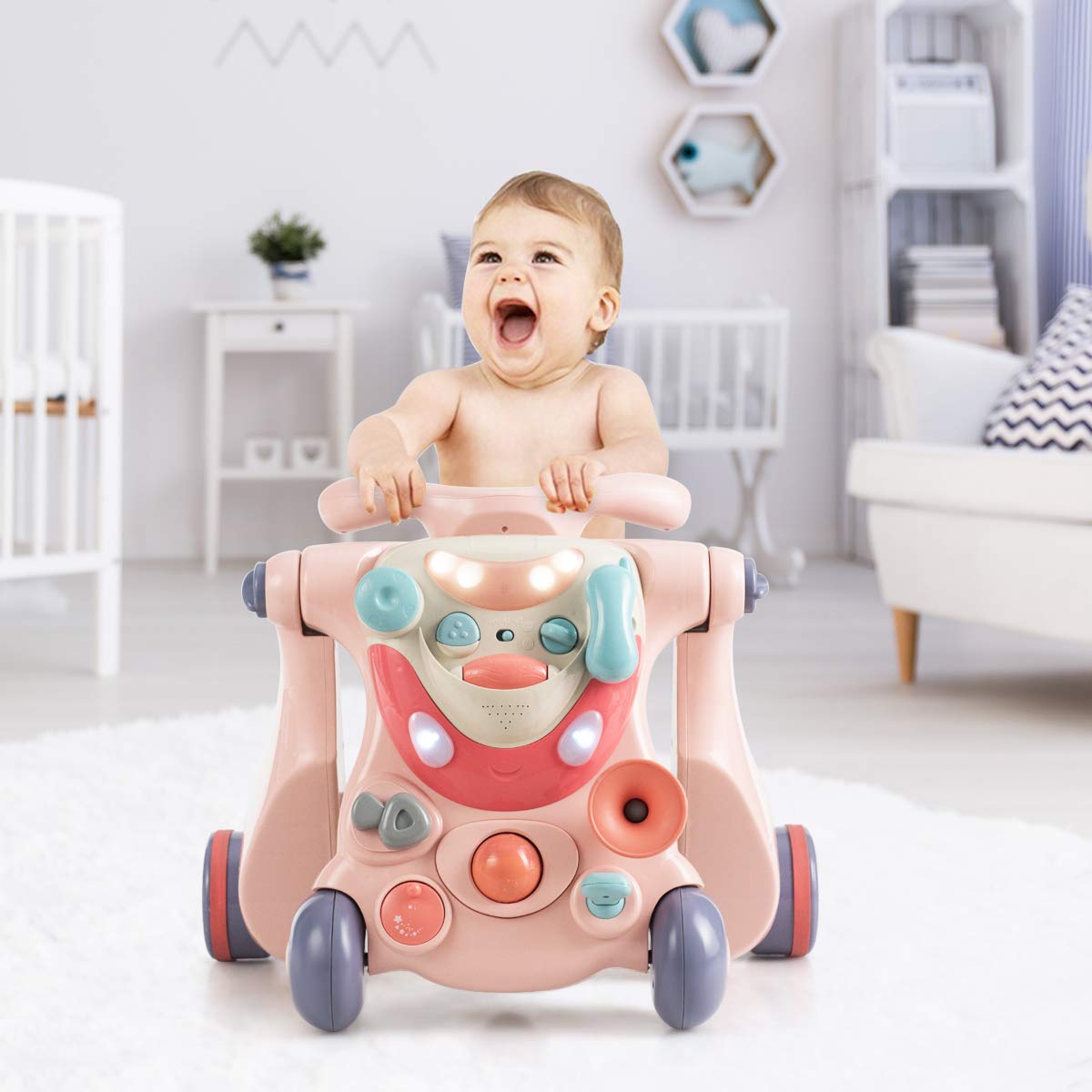 3 in 1 Baby Walker Kids Activity Center with Lights & Music Ideal Babies Over 6 Months