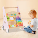 INFANS Wooden Baby Walker, Montessori Walker with Multiple Activity Toys