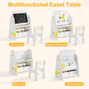 Easel for Kids with Stool, 4-in-1 Double-Sided Adjustable Magnetic Chalkboard with Paper Roll