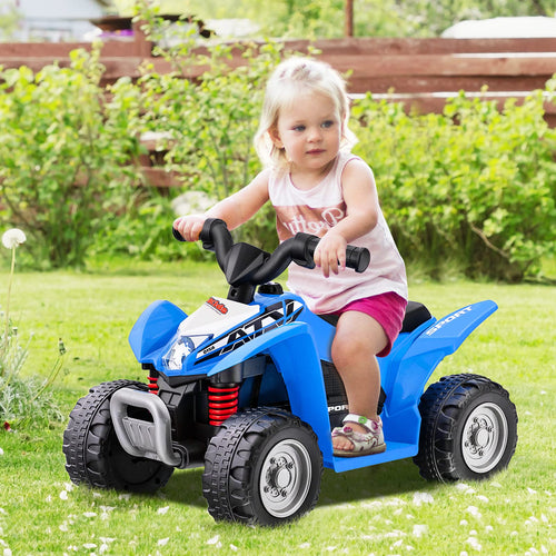 Kids Ride On ATV, 6V Electric Vehicle for Toddlers, 4 Wheeler Battery Powered Motorized Quad Toy Car with Horn