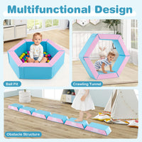 3-Piece Baby Foam Climbing Blocks with Ball Pit and 100 Colorful Ocean Balls