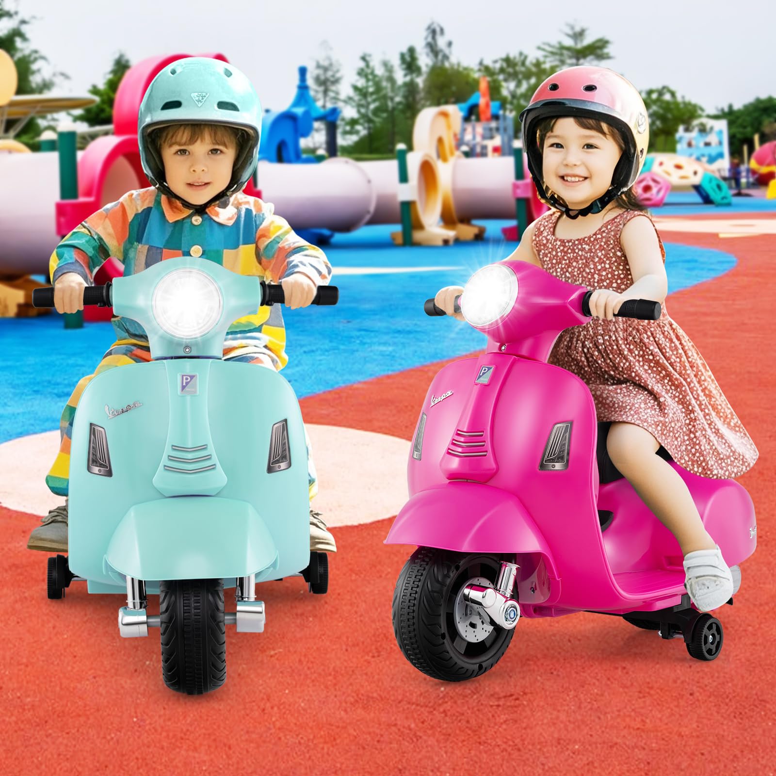 6V Battery Powered Motorbike for Toddlers with Training Wheels