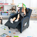 Kids Recliner Sofa Couch with Adjustable Backrest Footrest and High Density Sponge