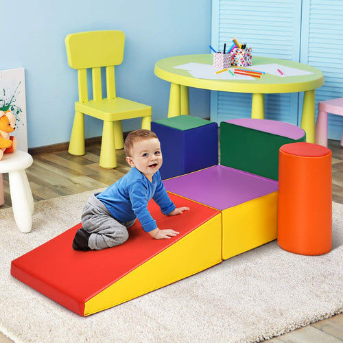 5-Piece Kids Climb & Crawl Activity Playset, Lightweight Soft Foam Block Activity Play Structures