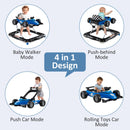 INFANS 4 in 1 Baby Walker, Foldable Toddler Activity Center with Adjustable Height