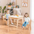 INFANS Kids Table and Chair Set, 3 in 1 Wooden Activity Table with Removable Blackboard and Whiteboard