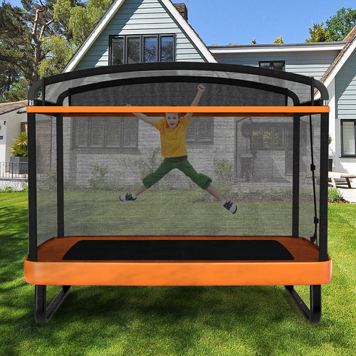 6FT Kids Recreational Trampoline, 2-in-1 Outdoor Toddler Trampoline w/Swing