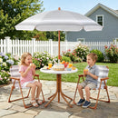 Kids Picnic Table, Outdoor Toddler Patio Furniture Set with 2 Folding Chairs Adjustable Foldable Umbrella