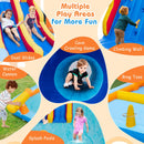 Inflatable Water Slide, 6-in-1 Water Park w/Dual Slides, Climbing Wall, Water Cannon