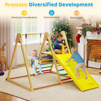 Climbing Toys for Toddlers, 4 in 1 Folding Wooden Kids Montessori Triangle Set