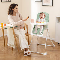 oldable High Chair Easy Clean Compact Highchair with Removable Adjustable Tray and PU Seat Cushion