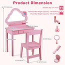 Kids Vanity with Lights, Princess Makeup Dressing Desk