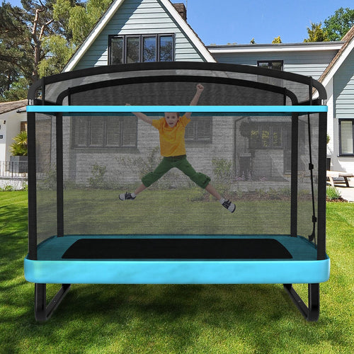 6FT Kids Recreational Trampoline, 2-in-1 Outdoor Toddler Trampoline w/Swing