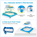 Foldable Baby Walker with 3 Adjustable Heights Comfy Padded Seat Lights and Music Tray
