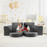 8 Pieces Kids Modular Play Sofa with Detachable Cover for Playroom