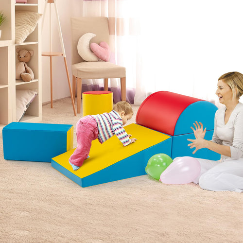 5-Piece Kids Climb & Crawl Activity Playset, Lightweight Soft Foam Block Activity Play Structures