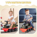 OLAKIDS Kids Ride On Train with Track 6V Electric Toy with Lights and Sounds