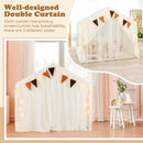 INFANS Kids Play Tent, Large Size Playhouse with Washable Cotton Mat Star Light Windows Plaid Pennants