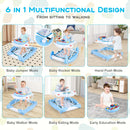 6 in 1 Baby Walker & Activity Center with Adjustable Height and Removable Music Tray