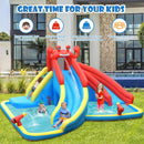Inflatable Water Slide, 7 in 1 Giant Water Park Double Long Slide w/Splash Pool, Tunnel Adventure